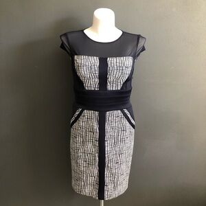 Julia Jordan Navy Blue Mesh Dress 8